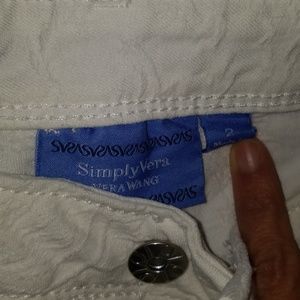 Vera Wang white mid thigh shorts